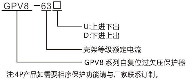 過(guò)欠壓保護(hù)器的型號(hào)含義